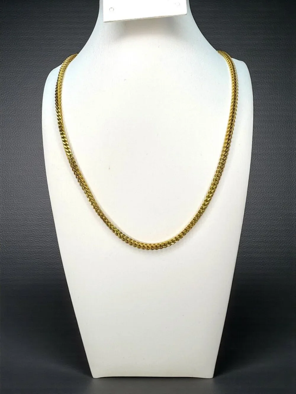 Gold Tone Stainless Steel Wheat Chain Necklace 30